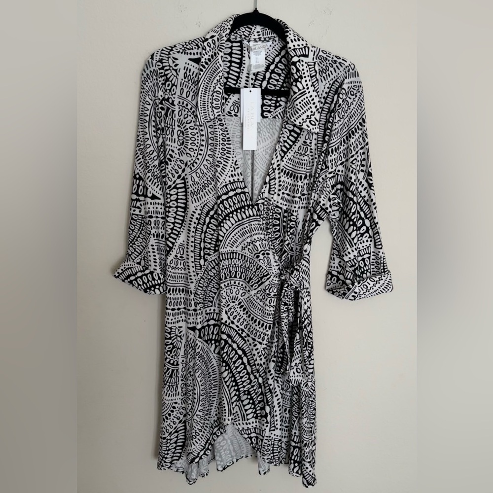 La Blanca Black and White Printed Mini Dress - Picture 4 of 14